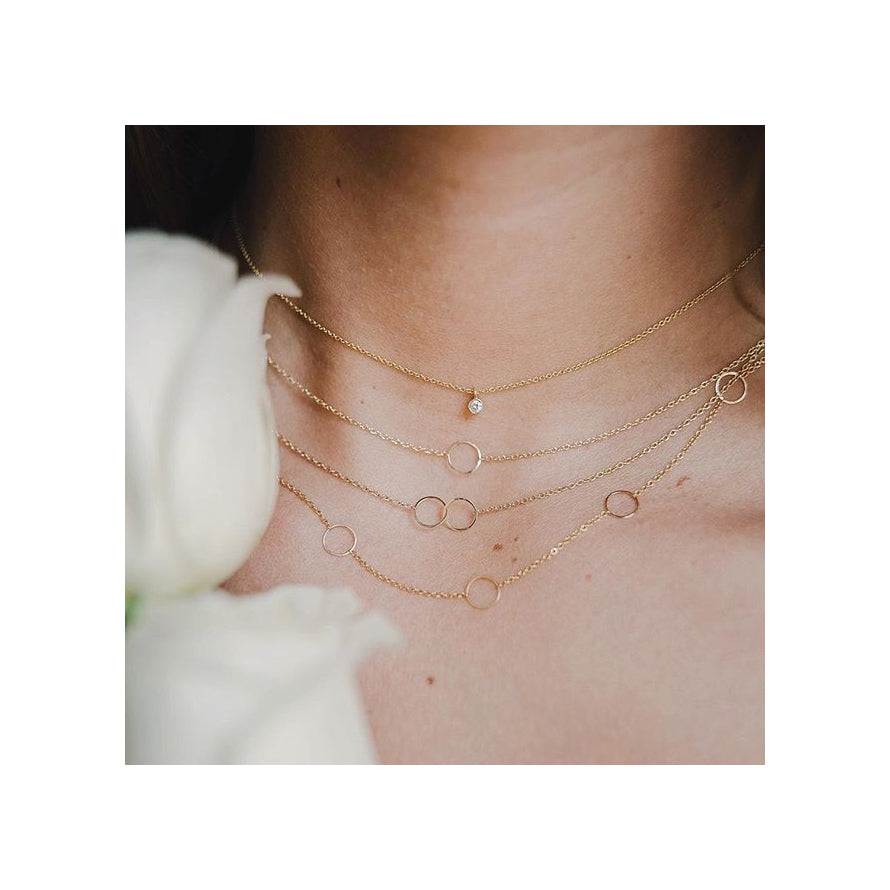14k Tiny Circle Necklace