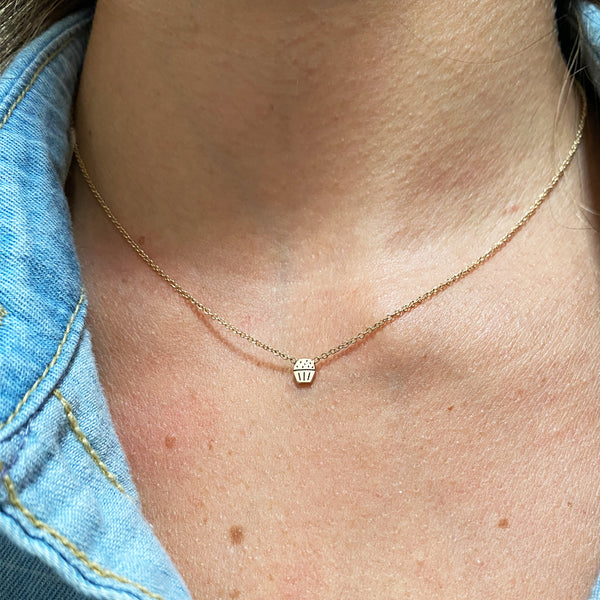 14k Itty Bitty Cupcake Necklace - SALE